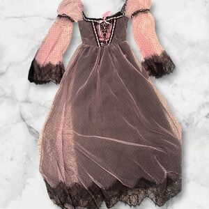 Dolls Kill Sugar Thrillz Pink and Black Lace Dress NWT